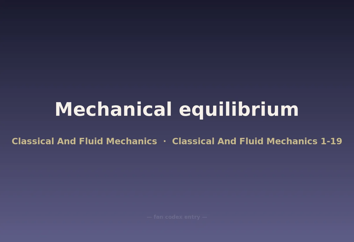 Mechanical equilibrium